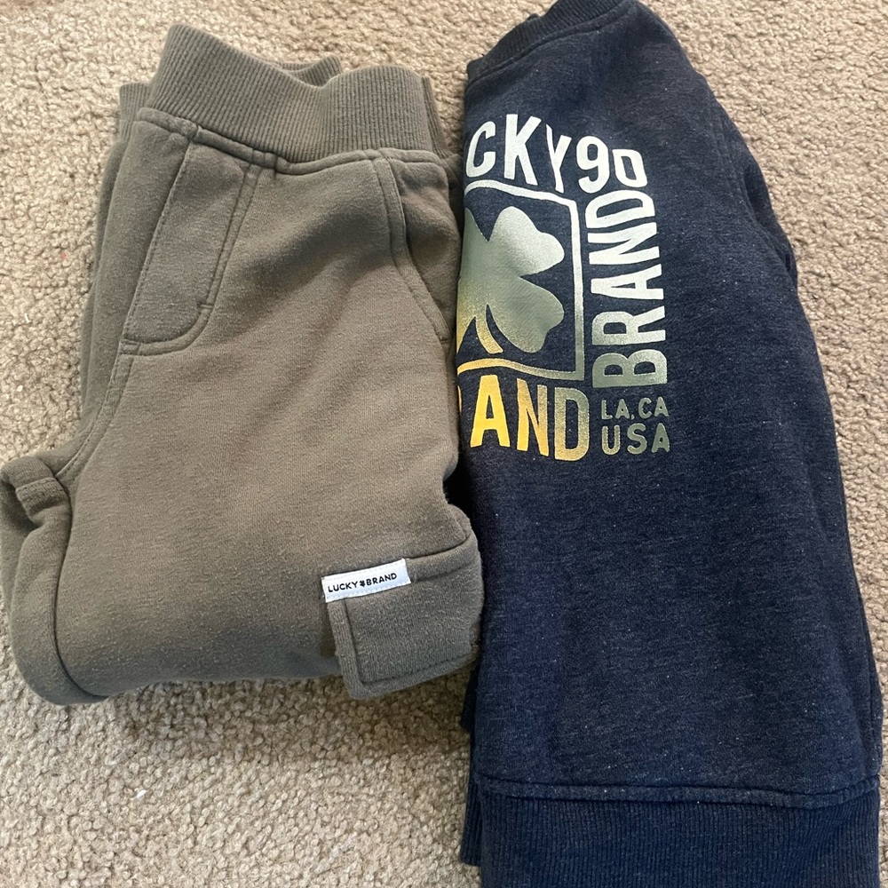 Lucky Brand Kids Olive and Navy Joggers